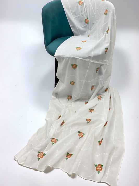 Freesia Handembroidered Lawn Dupatta