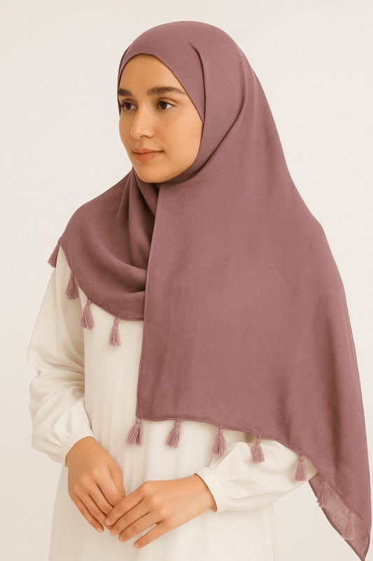 Old Rose - Lawn Tassel Hijab