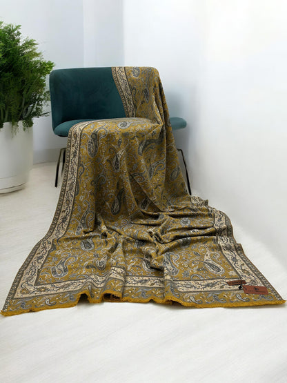 Pashmāra Shawl - Dark Beige Paisley