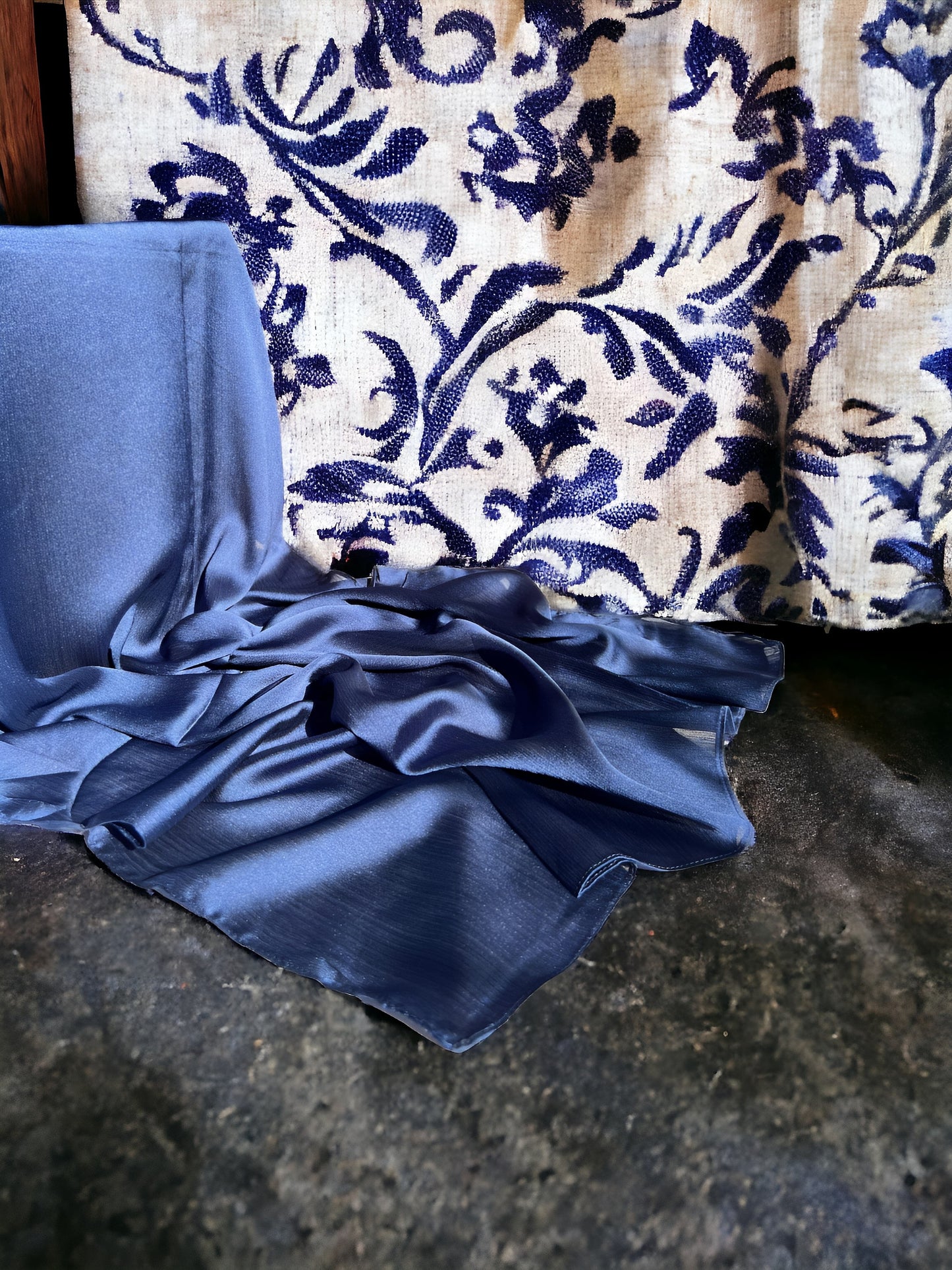 Morrocon blue - Matte Silk Hijab