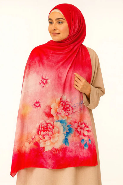 Large Satin Silk Scarf