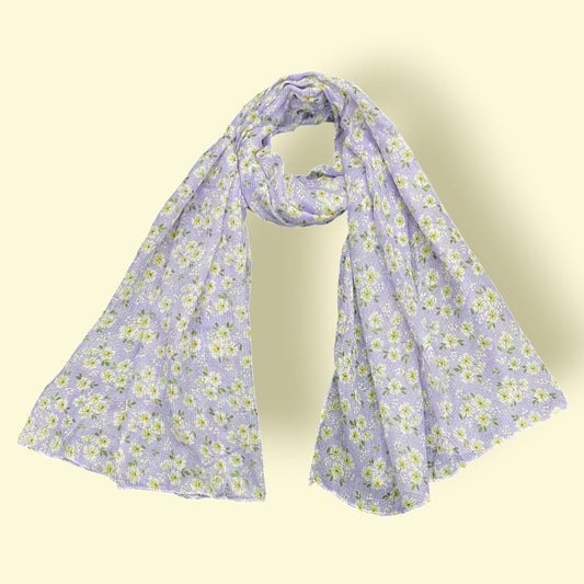 Lilac Pretty Floral Printed Lawn Hijab