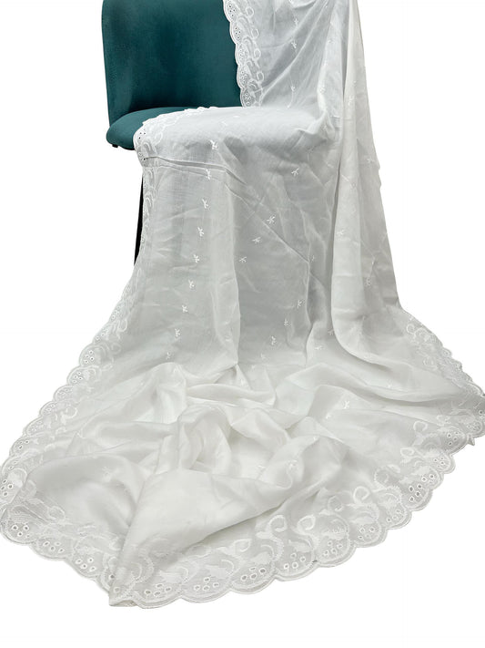 White Cutwork Astillbe Lawn Dupatta