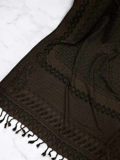 Paisley Pashmina Shawl - Brownie Black