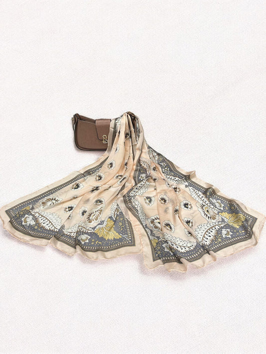 Satin Silk Scarf - Fawn Grey Valentino