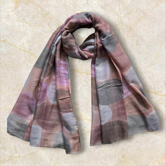 Mauve Terracotta Circles Printed Modal Hijab