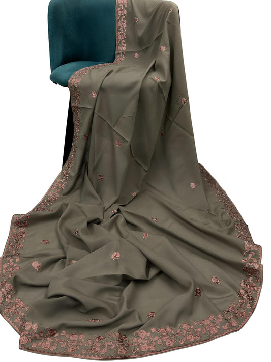 Brown Pinkish Floral Shaal