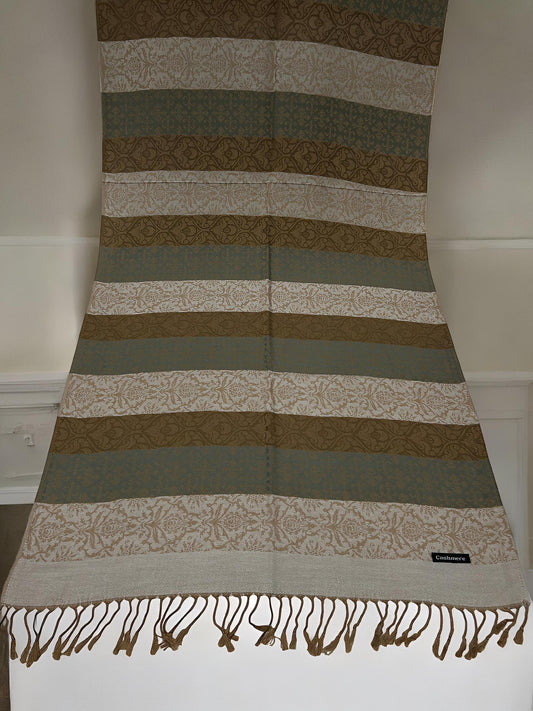 Silver Brown Damask Pashmina Hijab