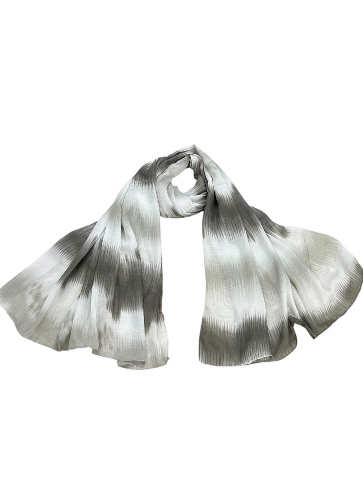 Silver Grey Patterned Tie-Dye Printed Modal Hijab