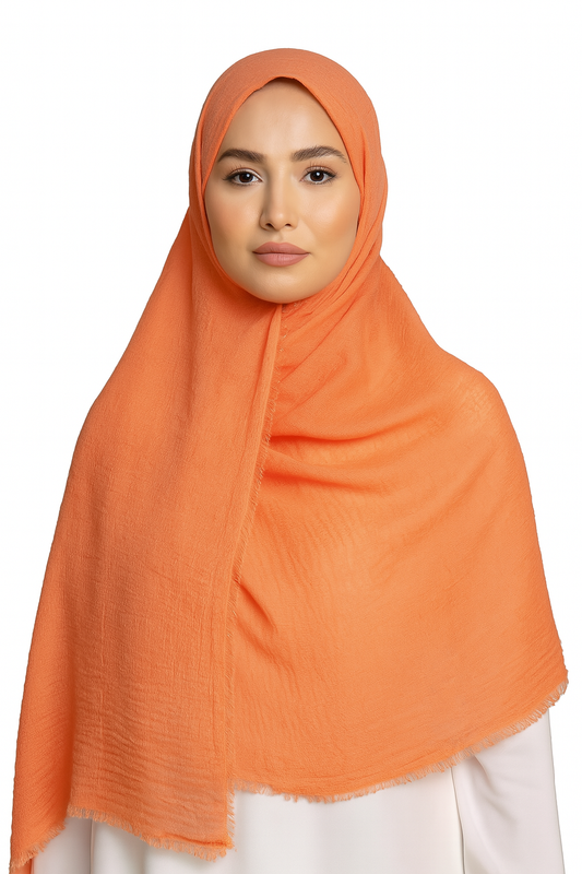 Peach - Crimp Lawn Hijab