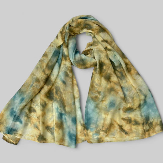 Lemonish Teal Blur Printed Modal Hijab