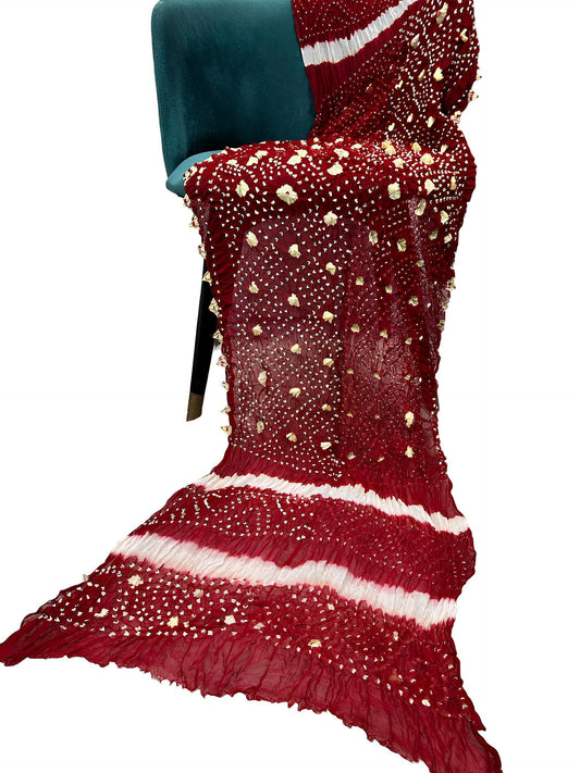 Maroon Chiffon Chundri Dupatta