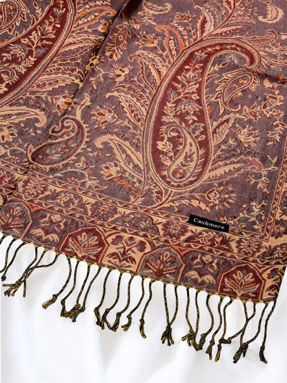 Lilac Peach Persian Garden Paisley Two-Tone Pashmina Hijab