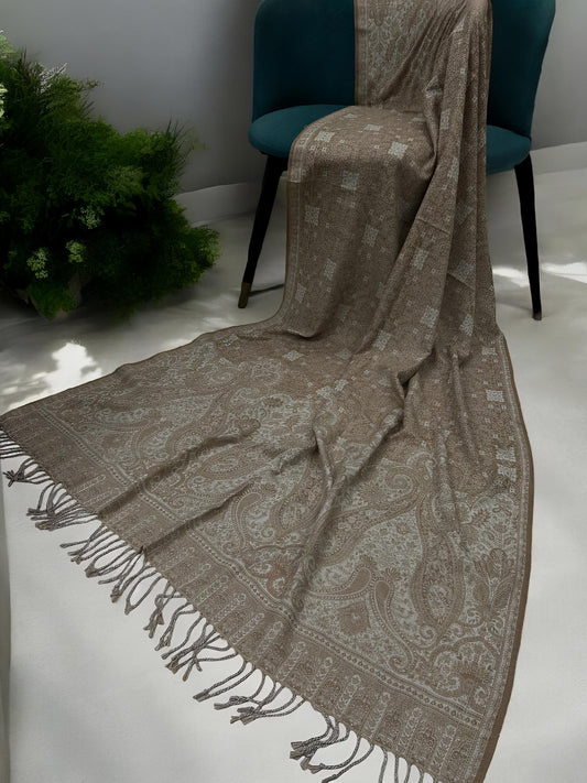 Pashmina Shawl - Spiced Nutmeg Beige