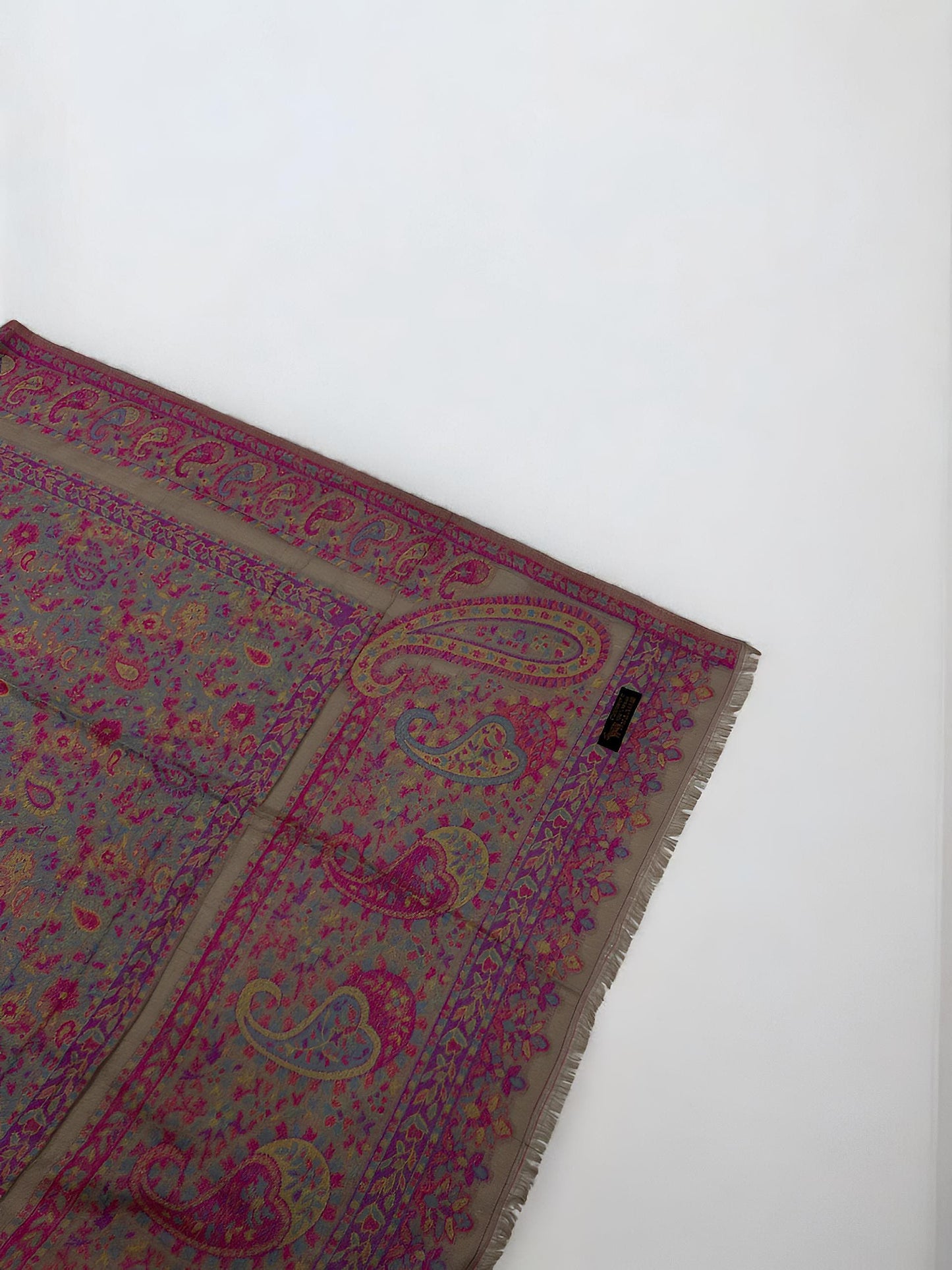 Pashmina Shawl - Pink Beige Paisley