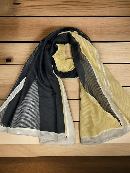 Vanilla Charcoal Linear Printed Modal Hijab