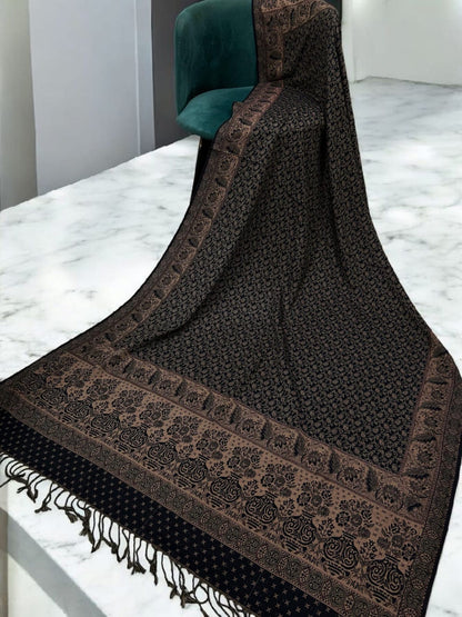 Starry Pashmina Shawl - Black Fawn