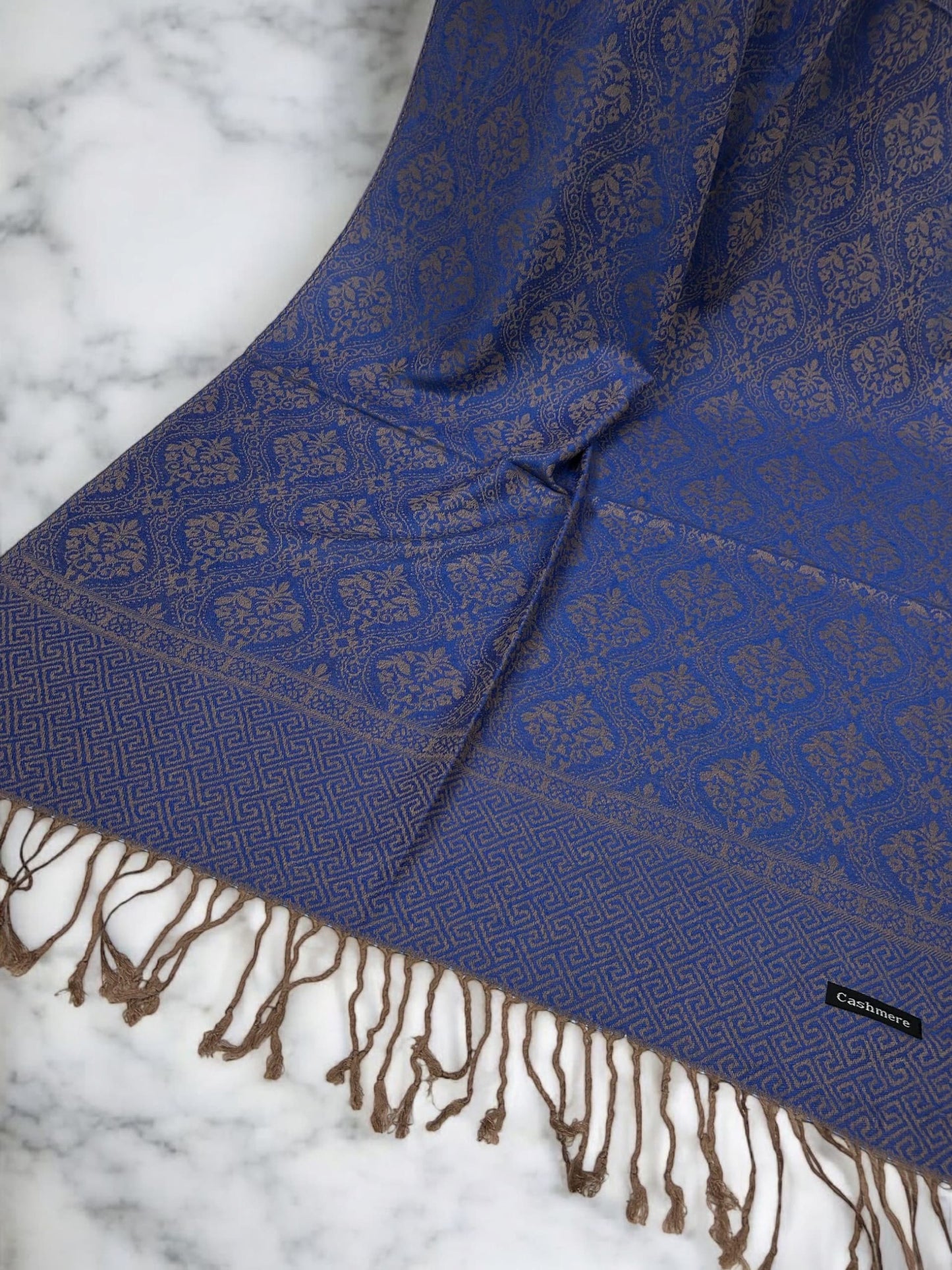 Egyptian Blue Damask Pashmina Hijab