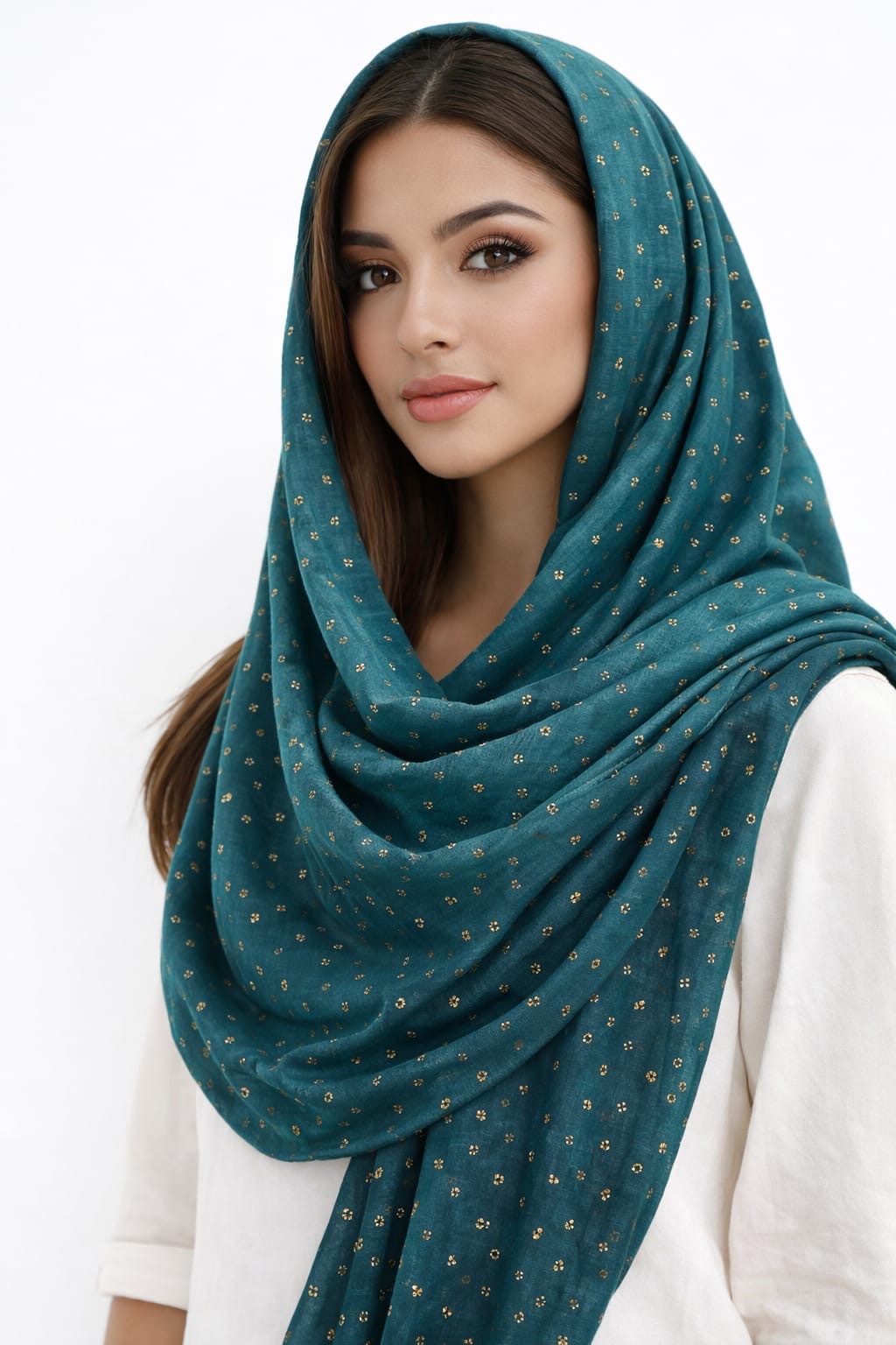 Zinc Blue Rose Sequence Hijab