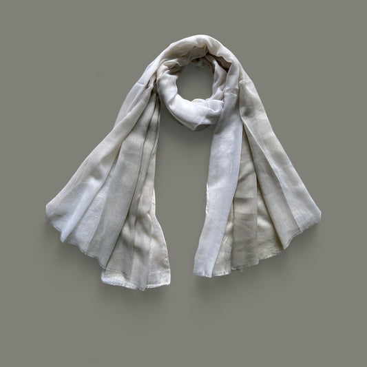 Sand White Tie-Dye Printed Modal Hijab