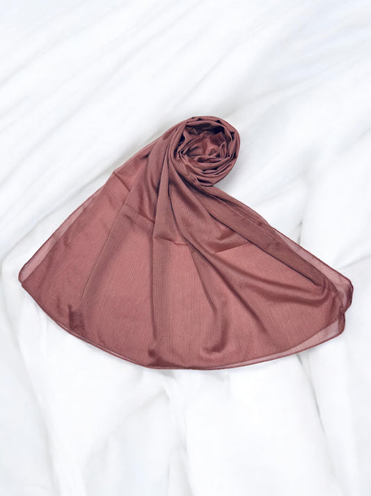 Strawberry Ice - Crinkle Shimmer Chiffon Wedding Party Occasion Hijab Scarf