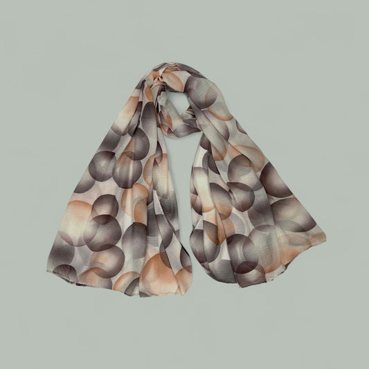 Brown Rust Circles Printed Modal Hijab