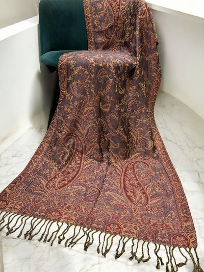 Lilac Coral Curved Paisley Pashmina Hijab