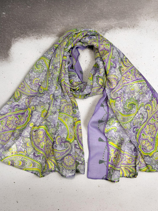 Lilac Paisley Printed Modal Hijab