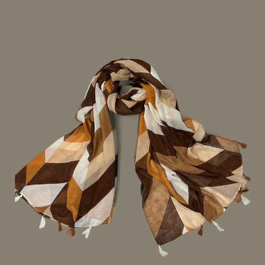 Gingerbread Patterned Printed Modal Hijab