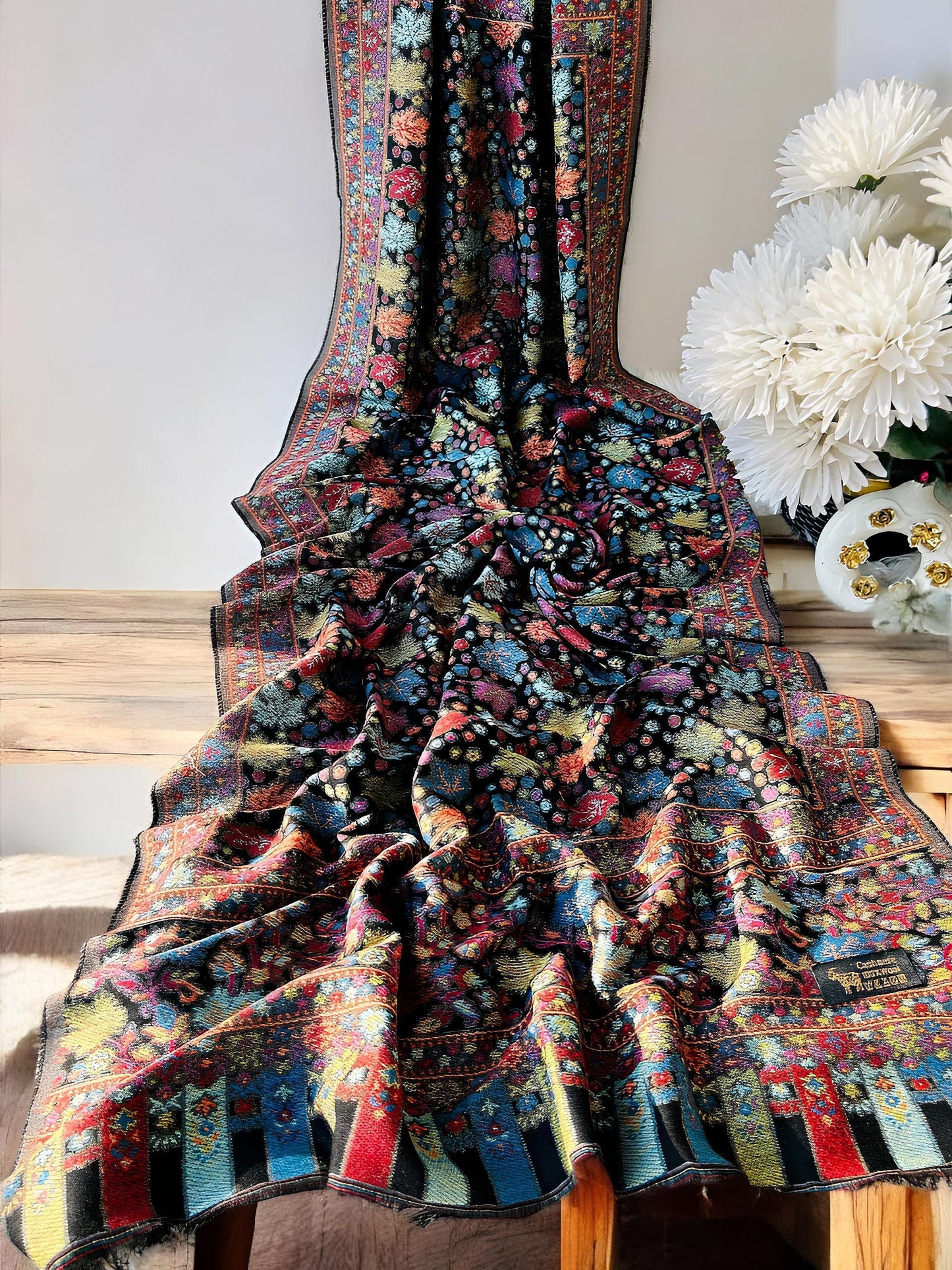 Kani Pashmina Hijab Shaal - Black Multi