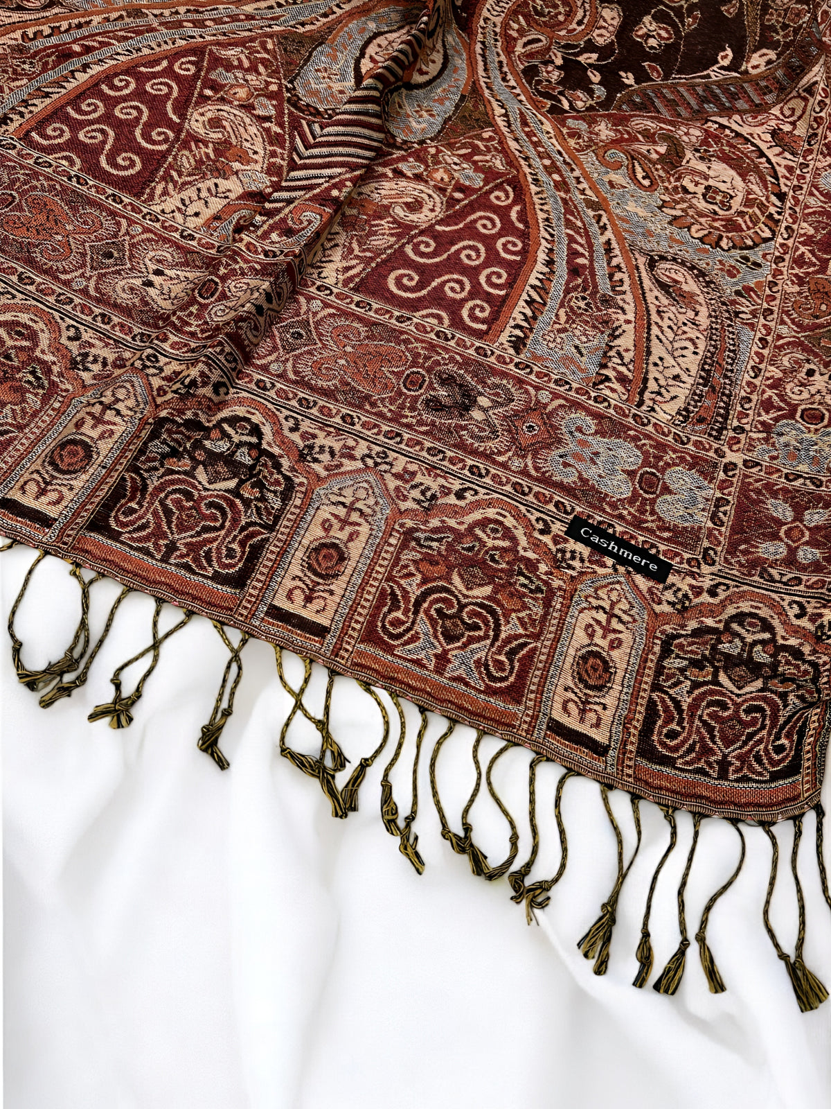Skin Maroon Persian Paisley Dual-Tone Pashmina Hijab