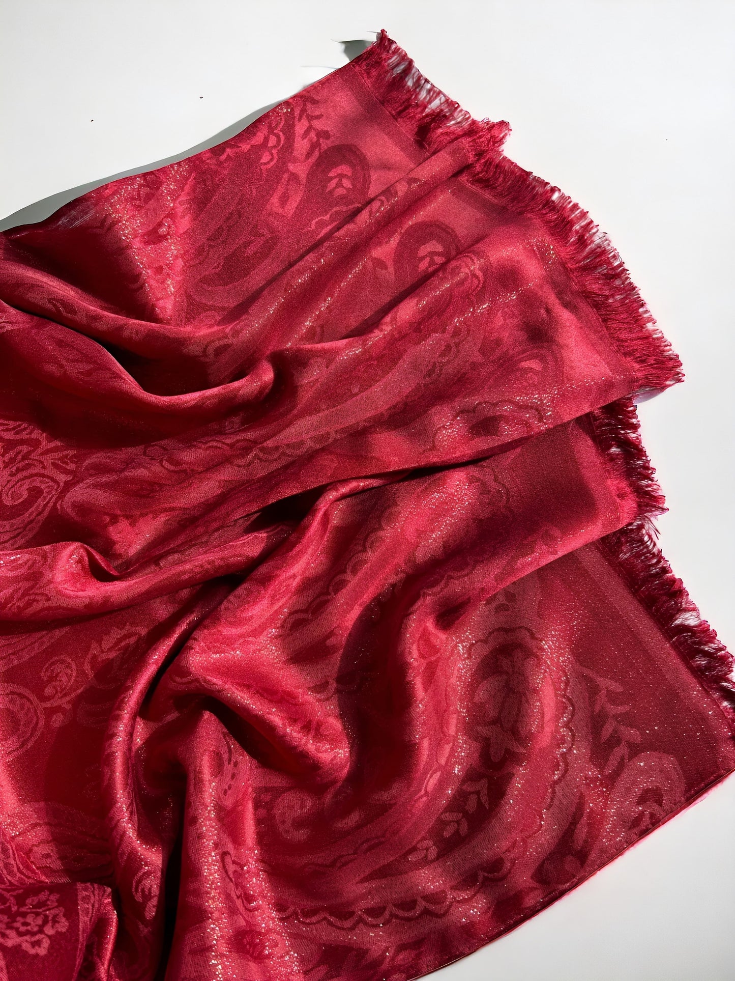 Shimmer silk hijab - Maroon