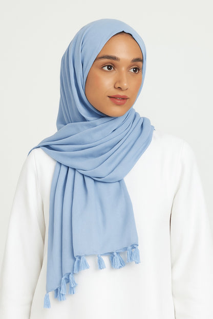 Sky Blue - Lawn Tassel Hijab