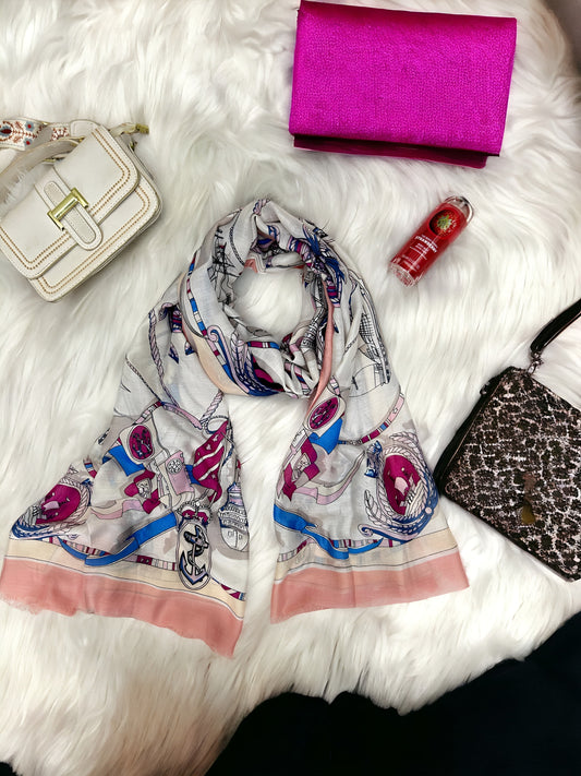 Pink Punk Printed Modal Hijab