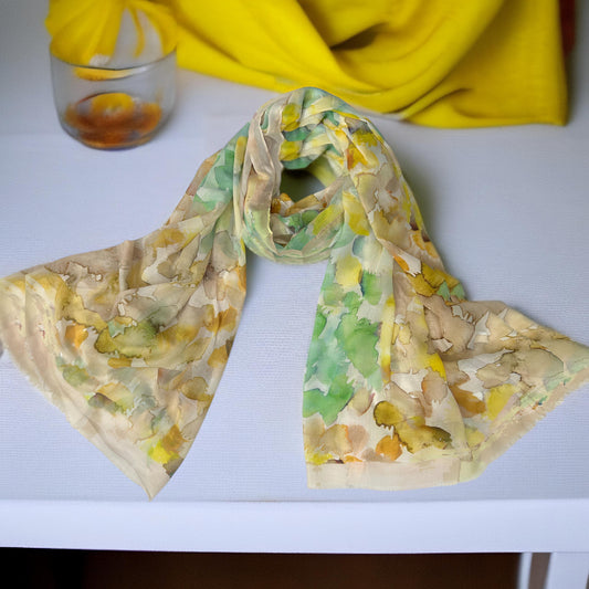 Lemon Gold Splashes Printed Lawn Hijab
