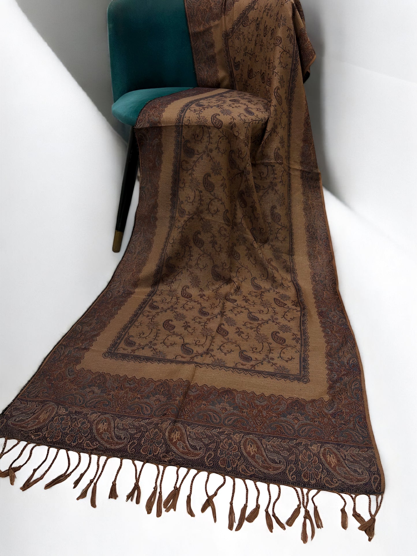 Beige Mauve Red Dual Tone Pashmina Hijab