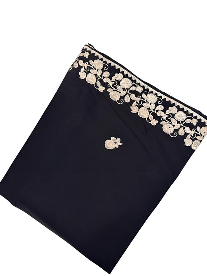 Navy Whitish Floral Shaal