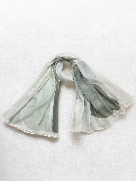 White Mint Lemonade Printed Modal Hijab