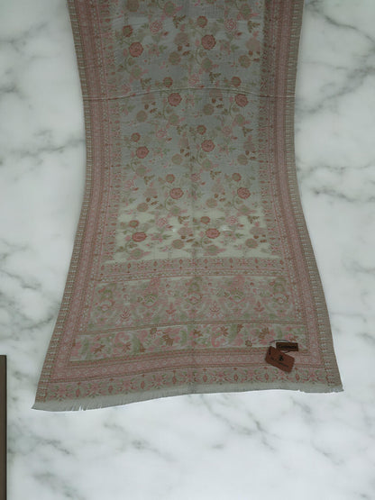 Silver Blush Floral Pashmina Hijab
