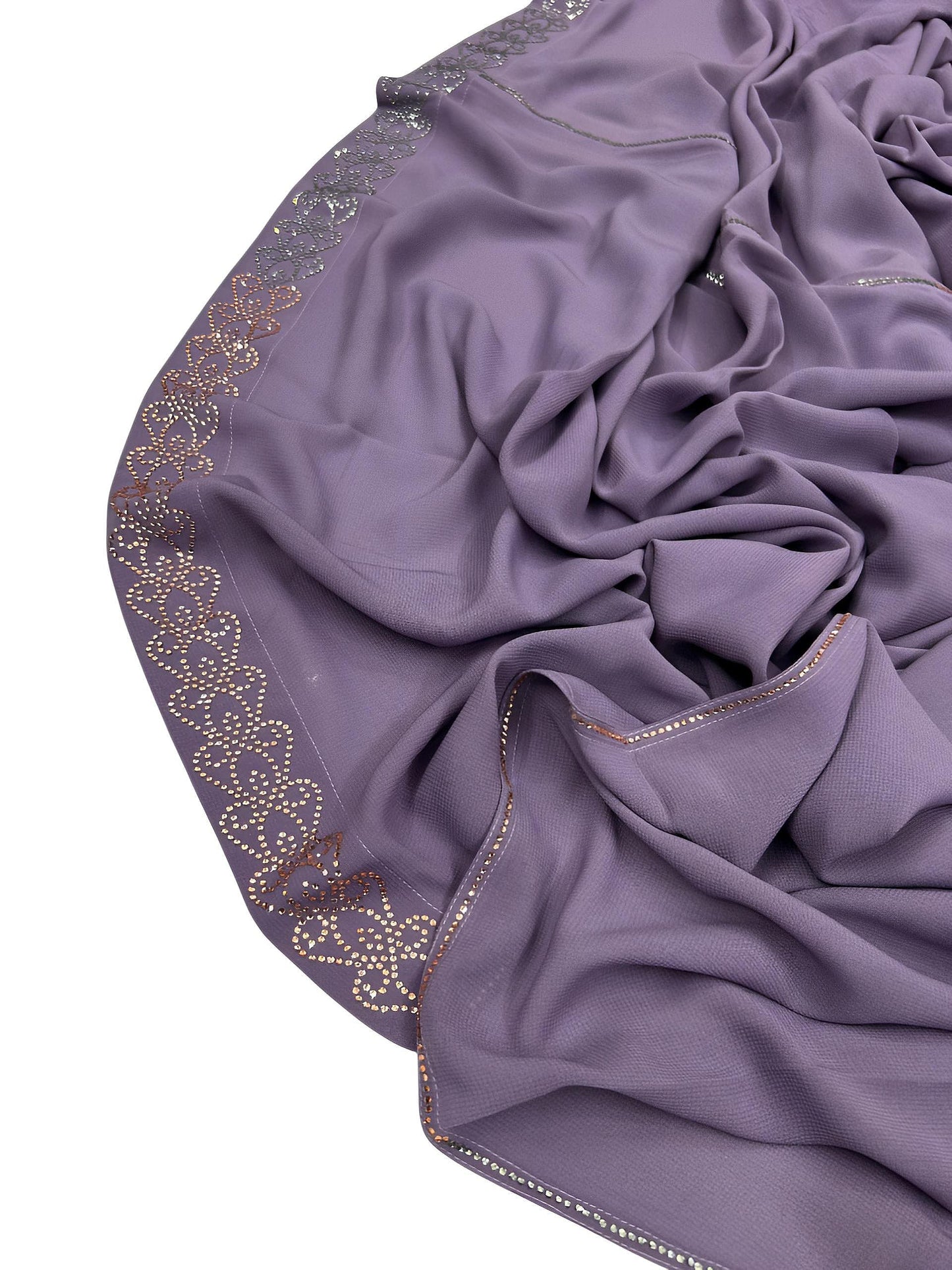 Luxury Lilac Rose Gold Sparkle Korean Shaal