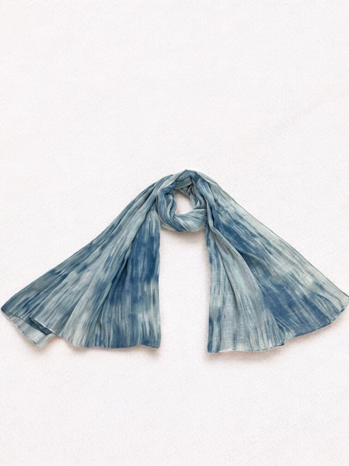 Ocean Blue Shaded Printed Modal Hijab