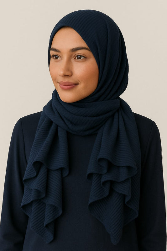 Dark Blue - Crumpled Hijabs