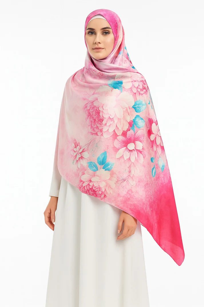 Large Satin Silk Scarf