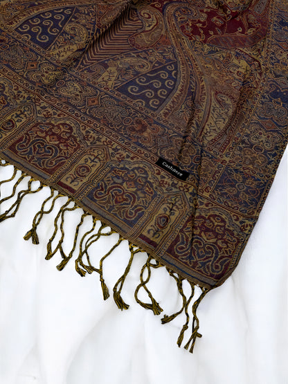 Pista Airforce Blue Persian Paisley Dual-Tone Pashmina Hijab