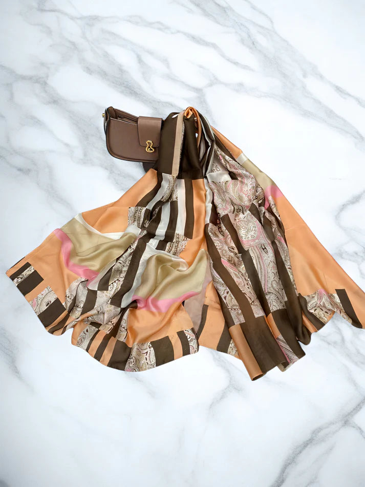 Large Satin Silk Scarf