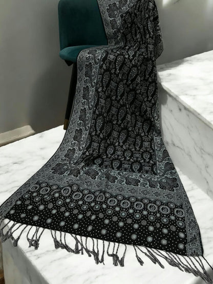 Black Ice Dotted Dual Tone Pashmina Hijab