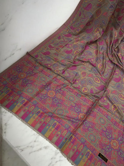 Pashmina Shawl - Candy Pink Beige