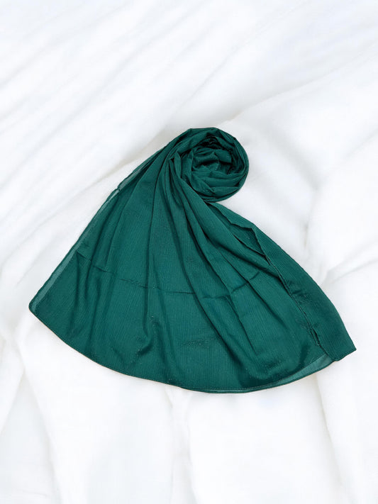 Teal - Crinkle Shimmer Chiffon Wedding Party Occasion Hijab Scarf