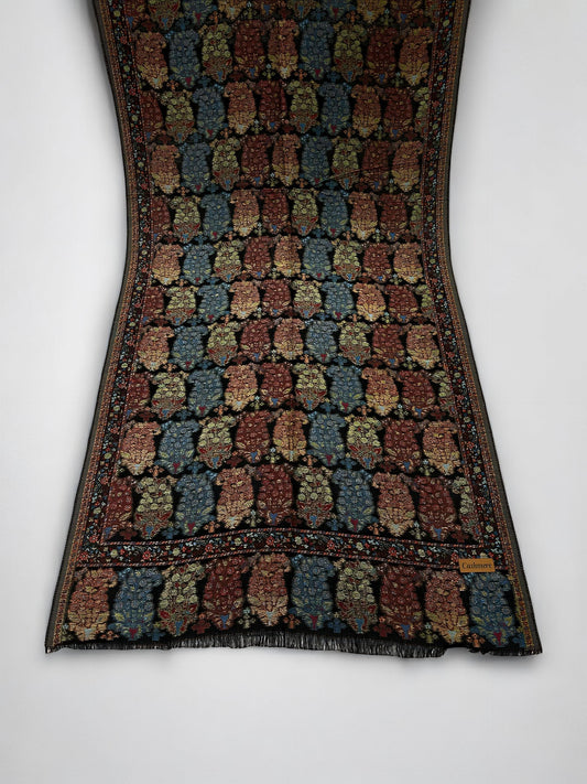 Black Mahogany Paisleys Pashmina Hijab