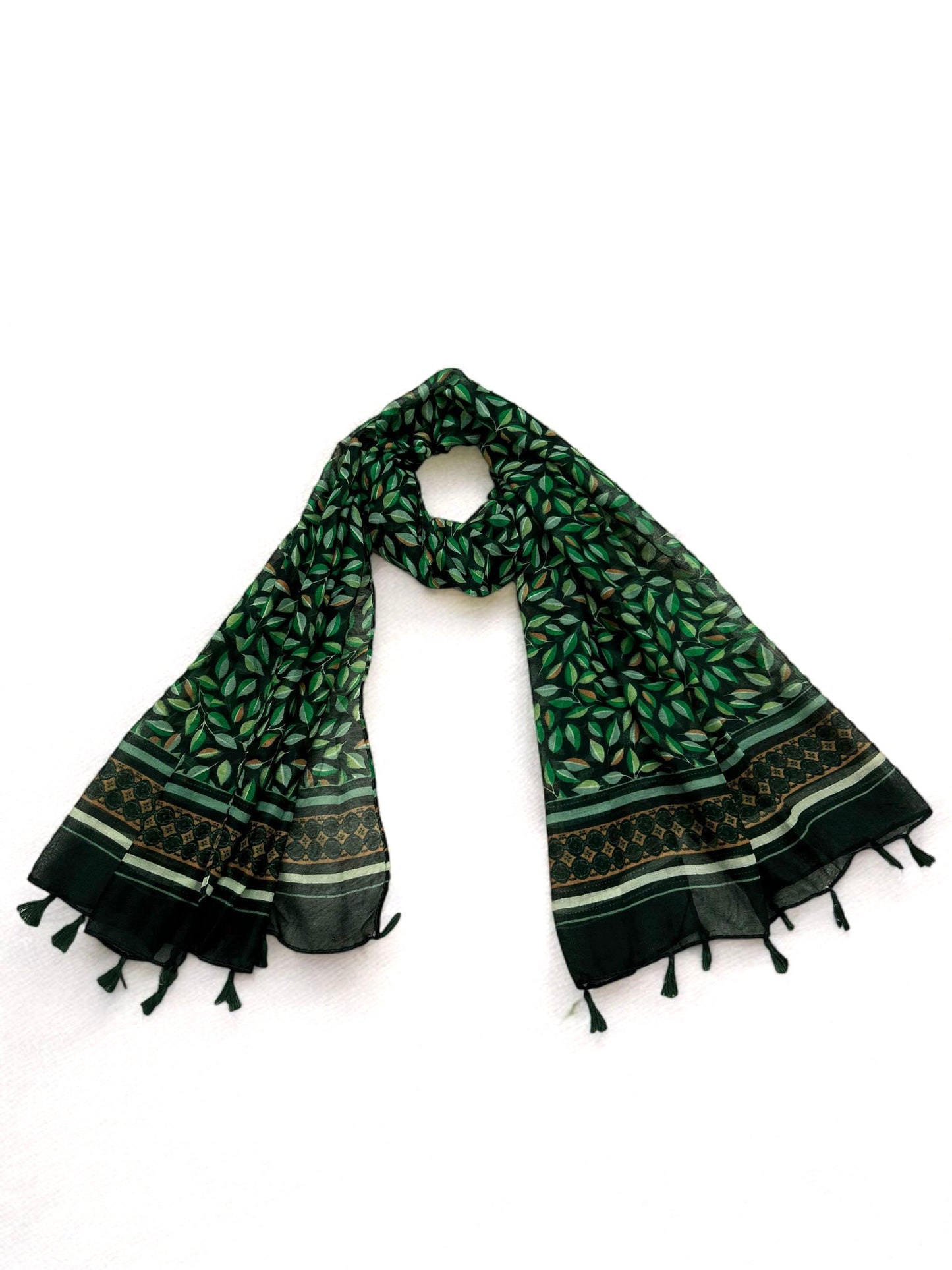 Leafy Green Printed Modal Hijab